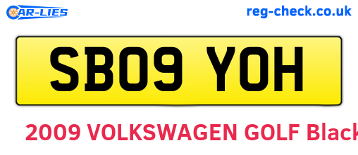 SB09YOH are the vehicle registration plates.