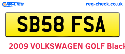 SB58FSA are the vehicle registration plates.