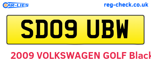 SD09UBW are the vehicle registration plates.