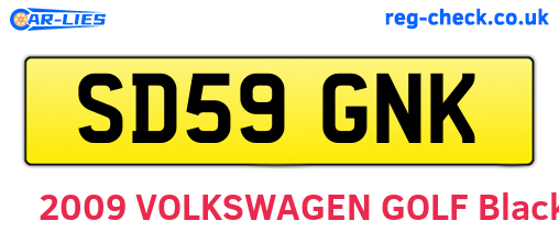 SD59GNK are the vehicle registration plates.