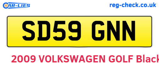 SD59GNN are the vehicle registration plates.