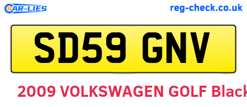 SD59GNV are the vehicle registration plates.