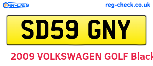 SD59GNY are the vehicle registration plates.