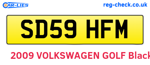 SD59HFM are the vehicle registration plates.