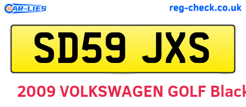 SD59JXS are the vehicle registration plates.