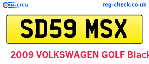 SD59MSX are the vehicle registration plates.