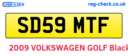 SD59MTF are the vehicle registration plates.