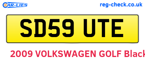 SD59UTE are the vehicle registration plates.