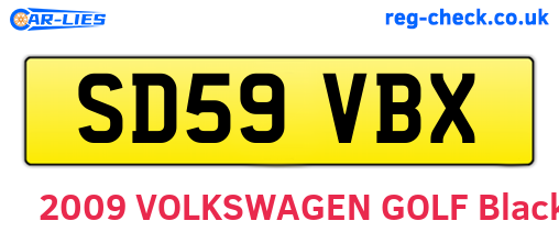 SD59VBX are the vehicle registration plates.