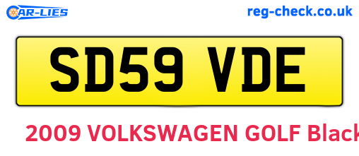 SD59VDE are the vehicle registration plates.