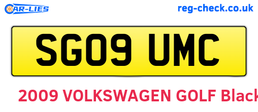 SG09UMC are the vehicle registration plates.