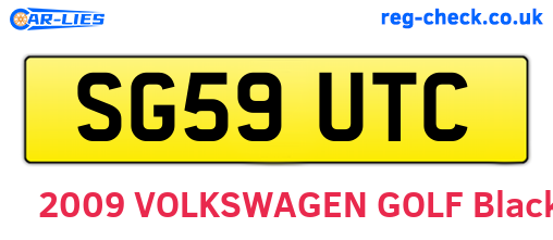 SG59UTC are the vehicle registration plates.