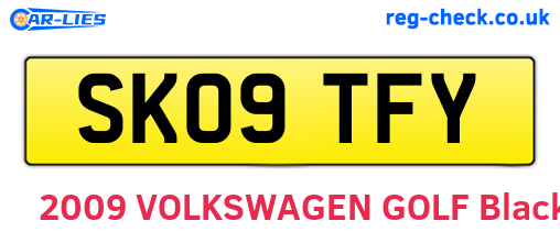 SK09TFY are the vehicle registration plates.