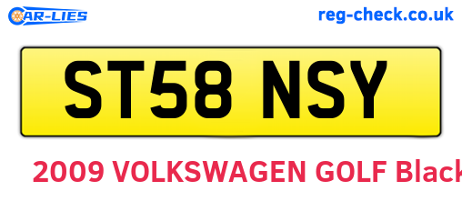 ST58NSY are the vehicle registration plates.