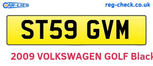 ST59GVM are the vehicle registration plates.