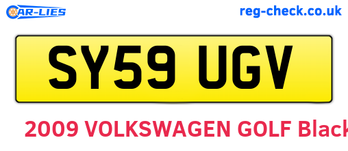 SY59UGV are the vehicle registration plates.