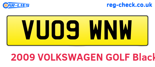 VU09WNW are the vehicle registration plates.