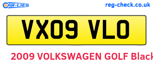 VX09VLO are the vehicle registration plates.