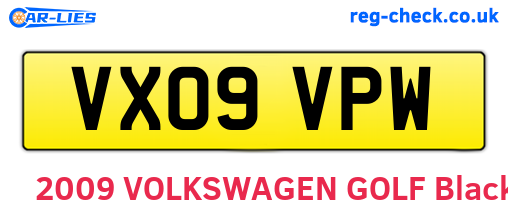 VX09VPW are the vehicle registration plates.