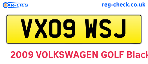VX09WSJ are the vehicle registration plates.