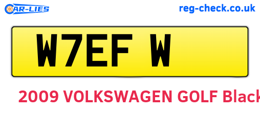 W7EFW are the vehicle registration plates.