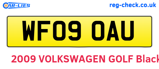 WF09OAU are the vehicle registration plates.