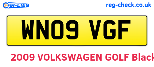 WN09VGF are the vehicle registration plates.