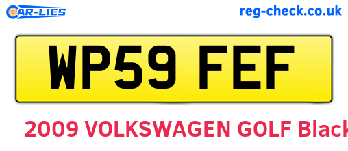 WP59FEF are the vehicle registration plates.