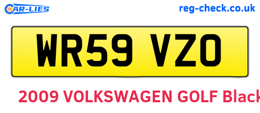 WR59VZO are the vehicle registration plates.