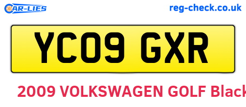 YC09GXR are the vehicle registration plates.