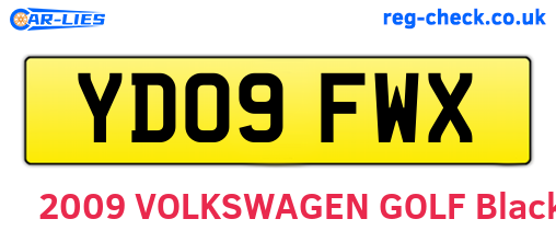 YD09FWX are the vehicle registration plates.