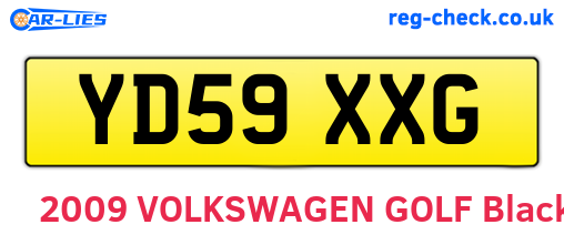 YD59XXG are the vehicle registration plates.