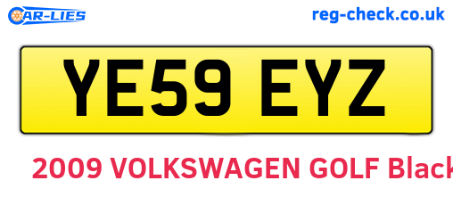 YE59EYZ are the vehicle registration plates.