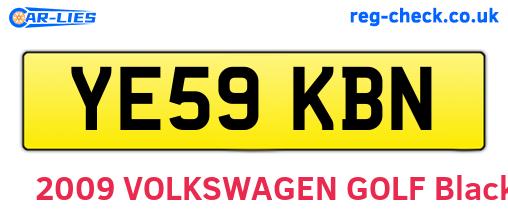 YE59KBN are the vehicle registration plates.