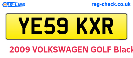 YE59KXR are the vehicle registration plates.