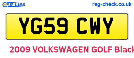 YG59CWY are the vehicle registration plates.