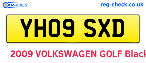YH09SXD are the vehicle registration plates.