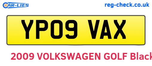 YP09VAX are the vehicle registration plates.