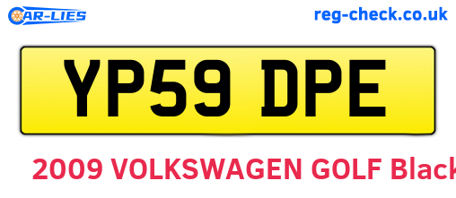 YP59DPE are the vehicle registration plates.