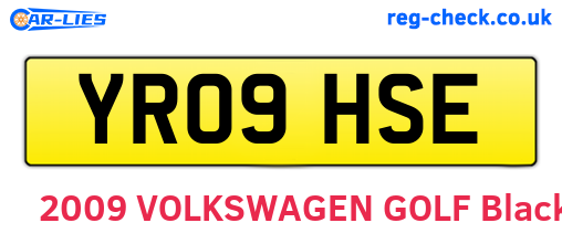 YR09HSE are the vehicle registration plates.