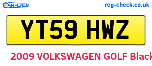 YT59HWZ are the vehicle registration plates.
