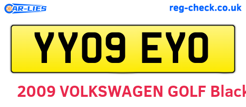 YY09EYO are the vehicle registration plates.