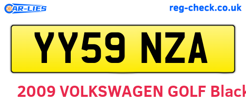 YY59NZA are the vehicle registration plates.
