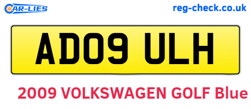 AD09ULH are the vehicle registration plates.