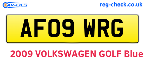 AF09WRG are the vehicle registration plates.