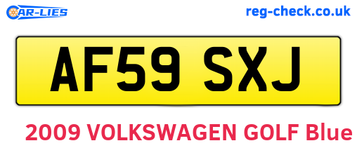 AF59SXJ are the vehicle registration plates.