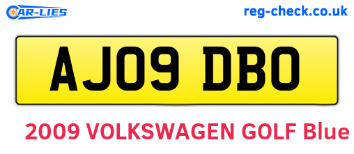 AJ09DBO are the vehicle registration plates.