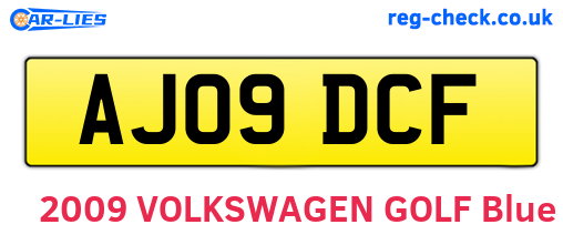 AJ09DCF are the vehicle registration plates.