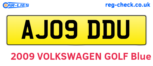AJ09DDU are the vehicle registration plates.