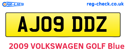 AJ09DDZ are the vehicle registration plates.